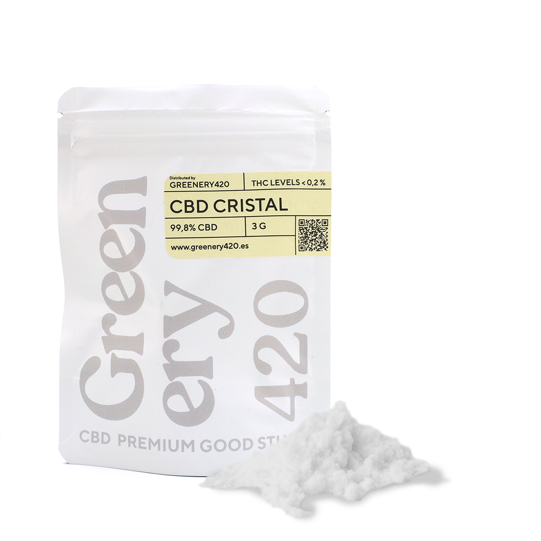 Cristal de CBD 3gr Cristal de CBD la concentración máxima de CBD en formato de 3 gramos, sólo en Greenery